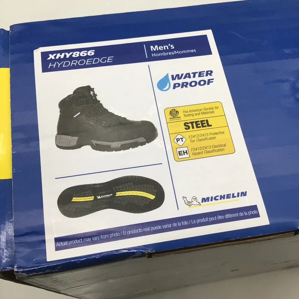 Michelin HydroEdge XHY866 Mens Steel‎ Toe Waterproof Work Boots Size 8.5 M NEW